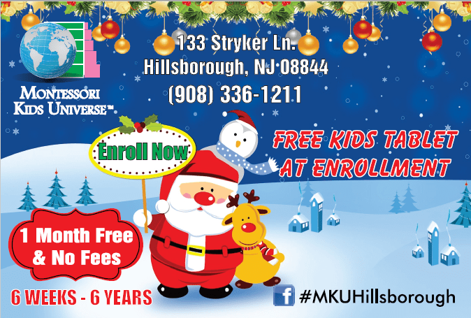 Special Santa Special for a preschool in Hillsborough, NJ - 1 month free, no fees and a free children table